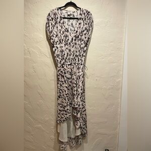 HAUTE HIPPIE - Neutral Animal Print High-Low Midi Maxi Dress